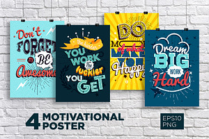 4 Motivational Typography Poster