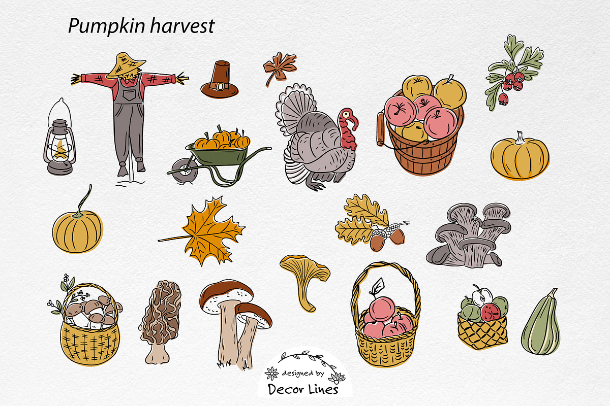 Cozy Thanksgiving Clipart Bundle, a Decorative Illustration by Decor Lines (Photo 5 of 10)