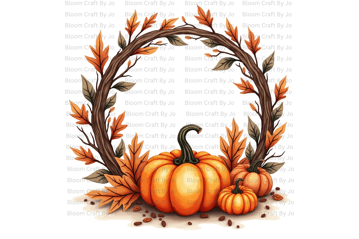 Pumpkin Wreaths and Frames, a Decorative Illustration by Bloom Craft Creations (Photo 1 of 12)