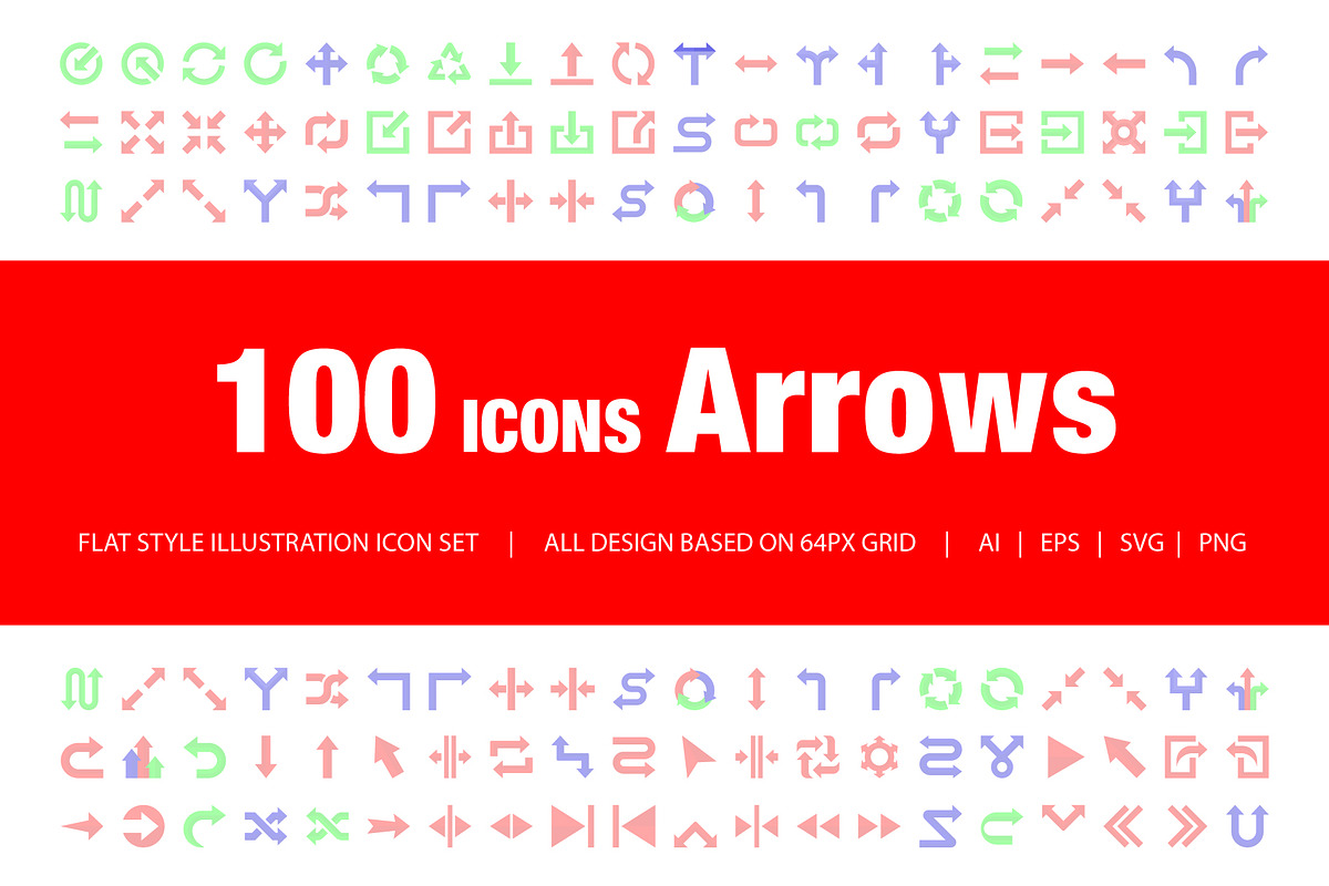 100 Arrows Flat Style Icons, an Icon by sripfoto (Photo 1 of 3)