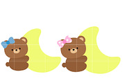 Cute Bear with Moon SVG Bundle, an Illustration by TheHitShop (Thumbnail 1 of 6)