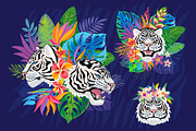 White Tiger in Tropical vector, an Animal Illustration by Iraida_Bearlala (Thumbnail 5 of 10)