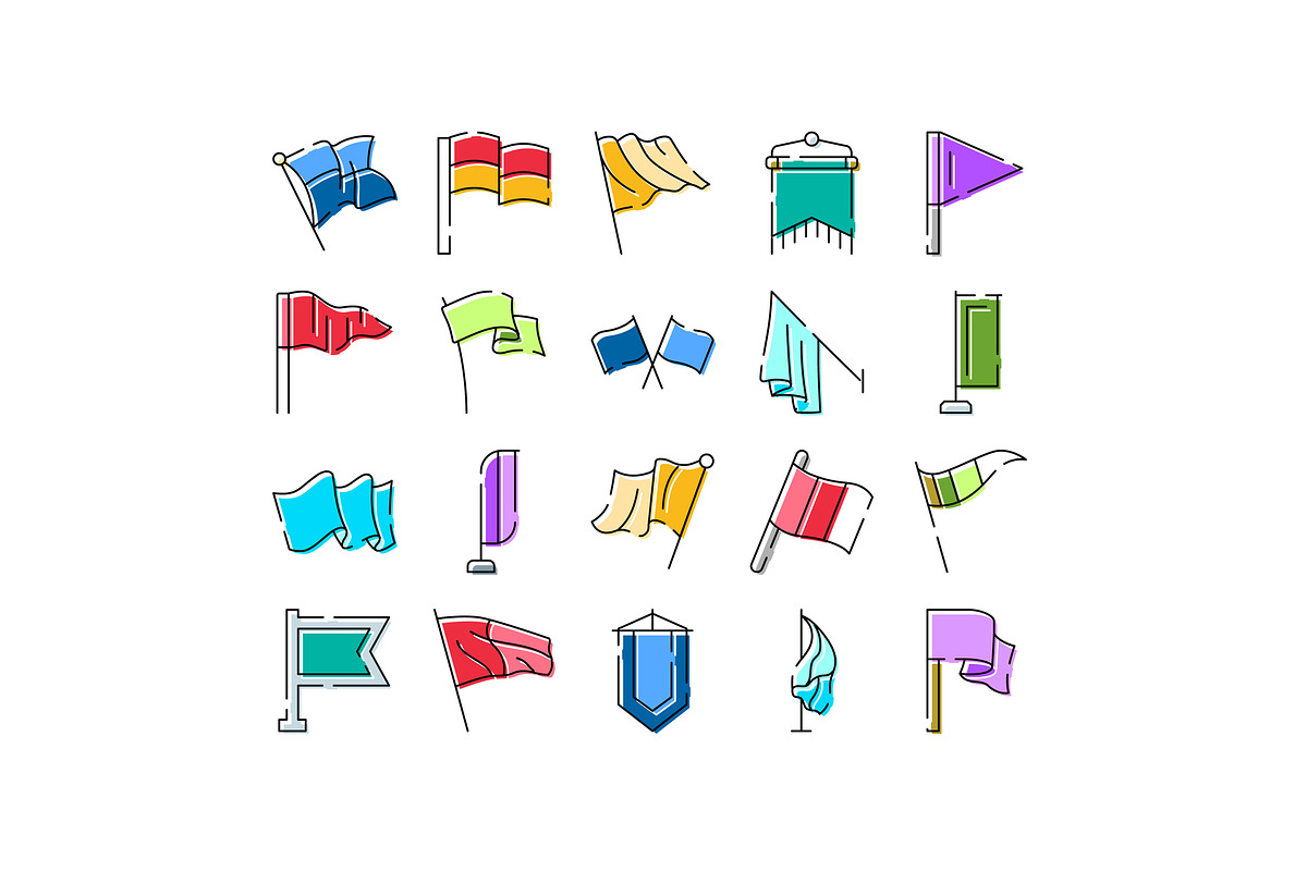 Collection of waving flags and, an Object Graphic by pikepicture (Photo 1 of 3)