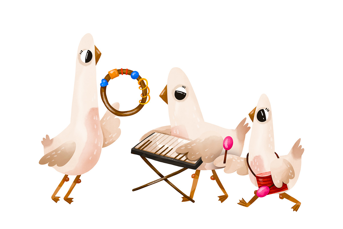 Cute Musical Geese Clipart Set, an Animal Illustration by the_myro (Photo 3 of 12)
