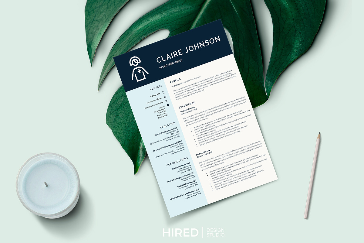 Nurse Resume Template | Nursing CV, a Resume Template by HIRED Design Studio (Photo 11 of 12)