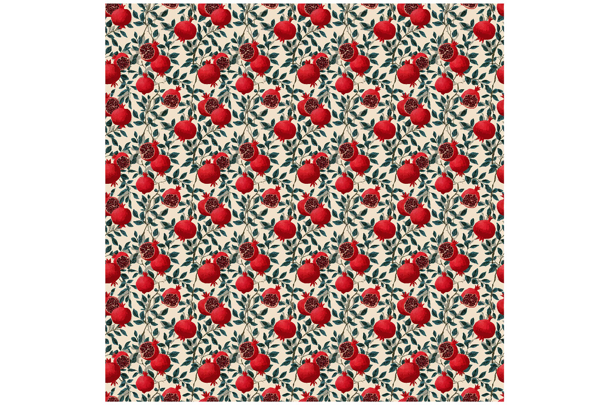 Pomegranate Seamless Patterns, a Texture Illustration by DreamPrint404 (Photo 3 of 3)