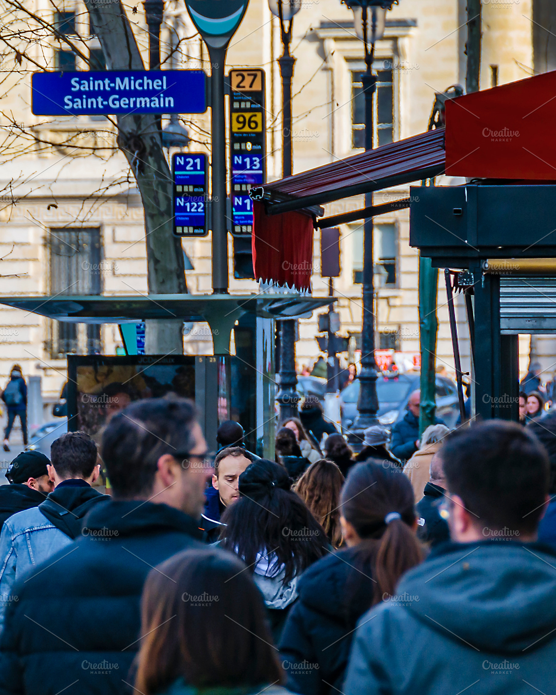 Crowd walking at street of paris, a Person Photo by DanFLCreativo