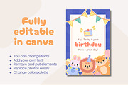Animal Friends Canva Birthday Card, a Design Template by TemplateCastleStore (Thumbnail 4 of 4)