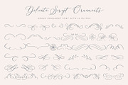 Delicate Elegant Script & Ornaments, a Script Font by Mila Garret (Thumbnail 11 of 11)