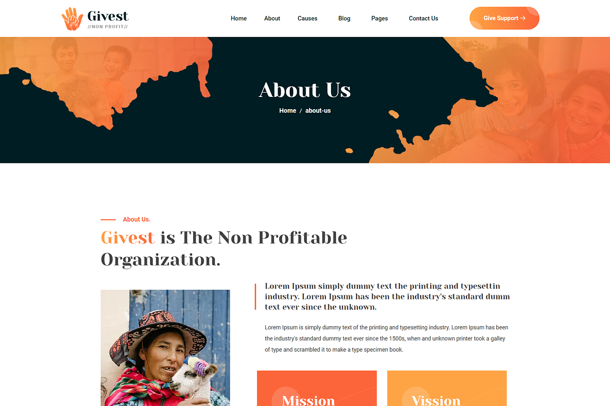 Non Profit Gatsby Template, a React Template by HasThemes (Photo 2 of 3)