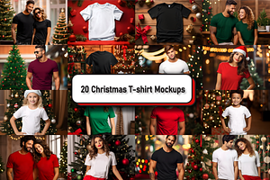 Cozy Christmas T-shirt Mockup Bundle