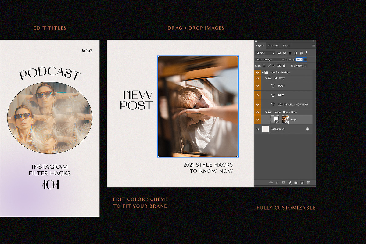 Instagram Posts & Stories CANVA & PS, a Social Media Template by Signture Muse Design (Photo 5 of 10)