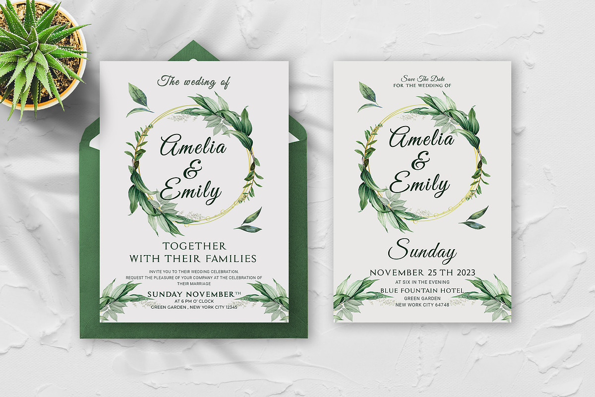 Wedding Invitation Template Set, an Invitation Template by Artphic (Photo 2 of 5)
