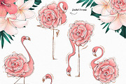 Tropical Flowers & Flamingos ClipArt, an Illustration by Pretty Little Lines (Thumbnail 7 of 15)