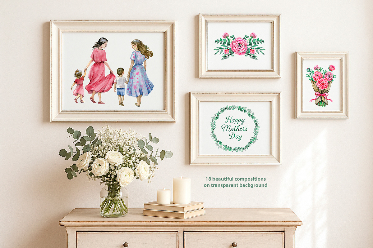 Motherhood - Watercolor collection, a Person Illustration by NataliMiasStore (Photo 4 of 8)