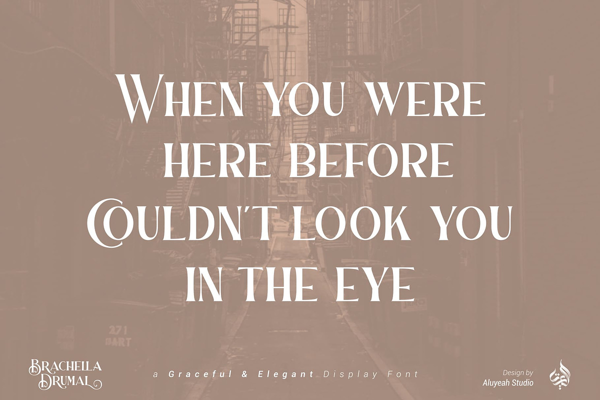 Brachella Drumal, a Font by Aluyeah Studio (Photo 13 of 16)