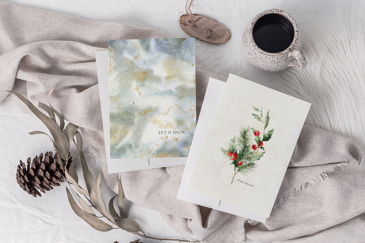 Christmas watercolor Winter Berries, a Seasonal Illustration by Yuliya Derbisheva (Photo 8 of 17)