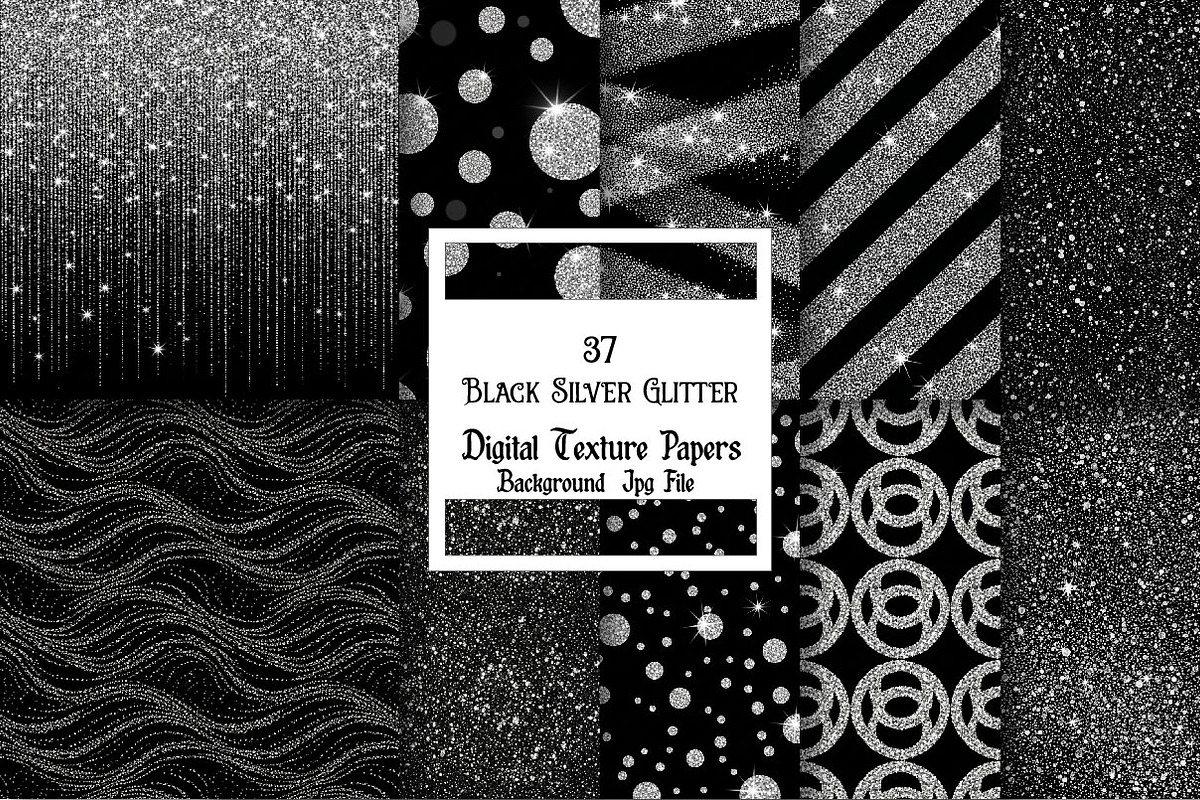 Black Silver Glitter Background, a Pattern Graphic by Wow Magic (Photo 1 of 3)
