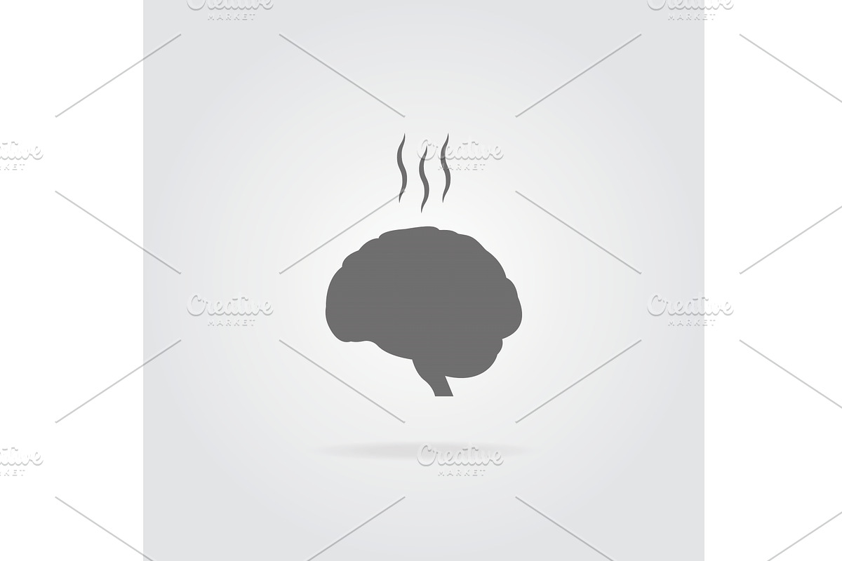 Fatigue brain flat icon, an Object Illustration by Vector Creator