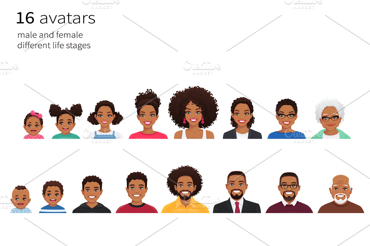 Vector life stages characters kit, a Person Illustration by Volha Hlinskaya (Photo 2 of 2)