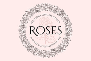 Rose flowers and logos collection