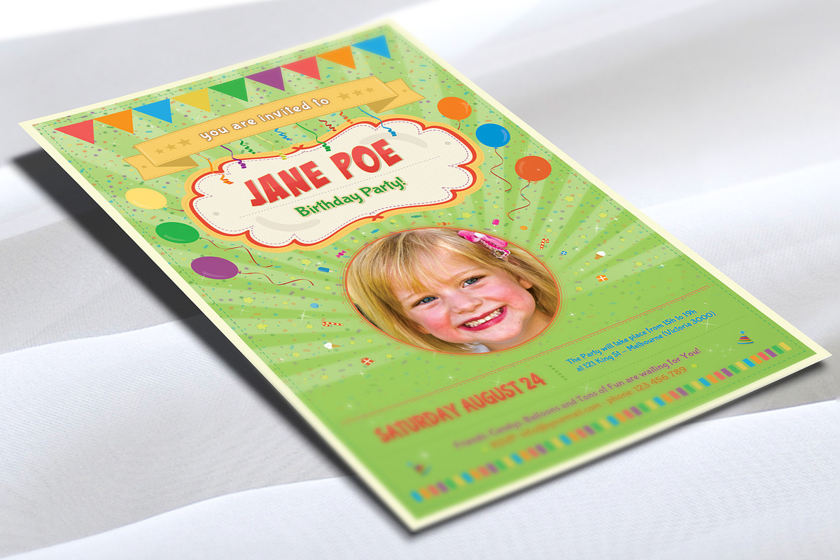 Kids Birthday Party Flyer - Vol 02, a Flyer Template by Sargatal (Photo 5 of 7)