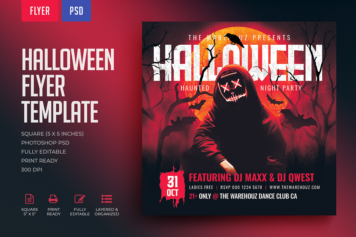 Halloween Haunted Night Party Flyer, a Flyer Template by Verazo (Photo 1 of 2)