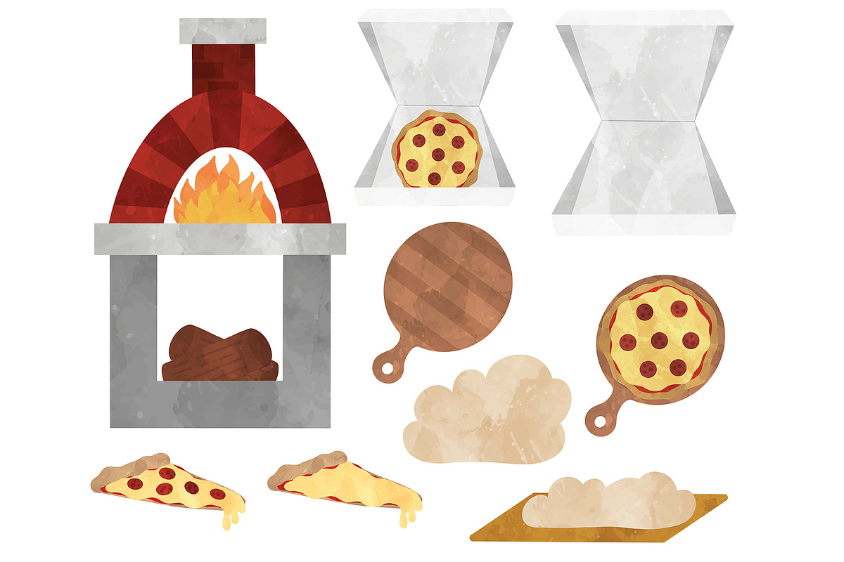 Pizza Clipart, a Food Illustration by SugarPickle Clip Art (Photo 3 of 3)