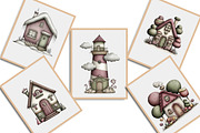 Whimsical Christmas House Clipart, an Illustration by Libby Wishes (Thumbnail 4 of 7)