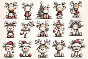 Whimsical Christmas Reindeer Clipart, an Illustration by Dream Creation (Thumbnail 6 of 7)