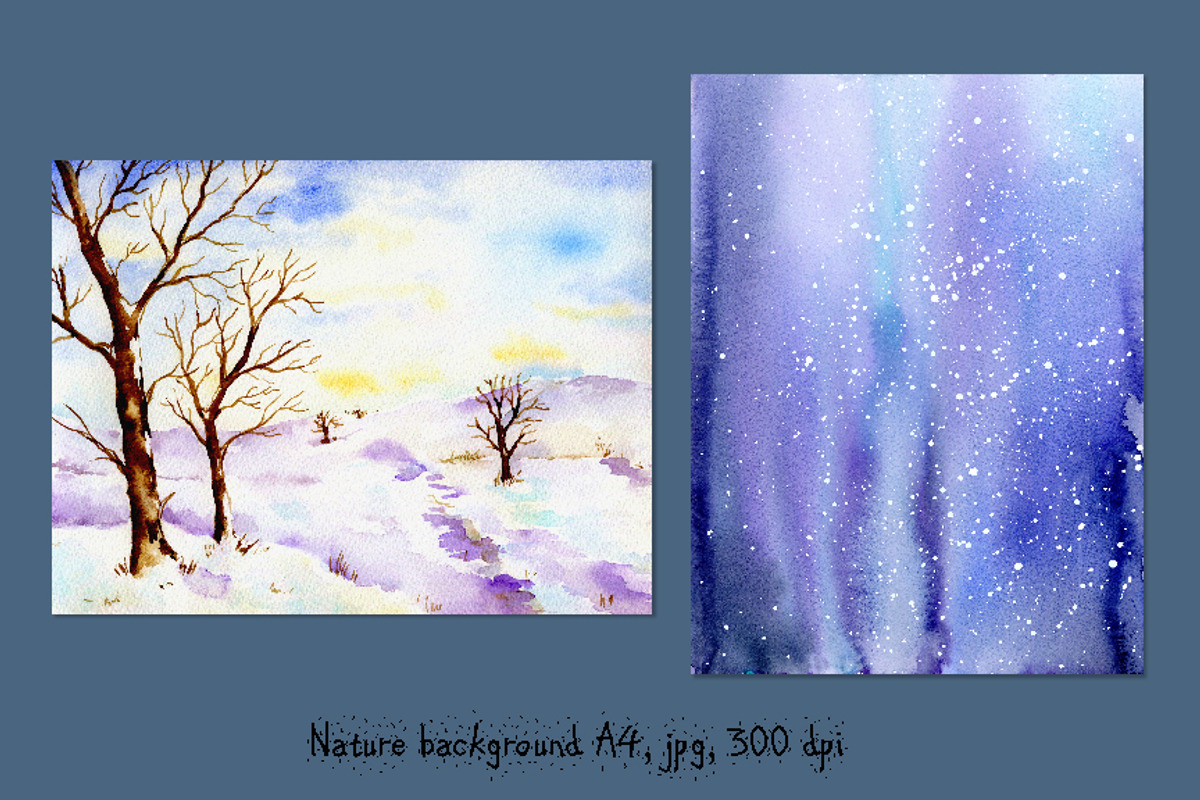 Watercolor Landscape Let It Snow, a Texture Illustration by Corner Croft (Photo 4 of 5)