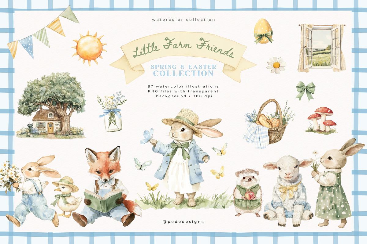 Little Farm Friends Collection, a Seasonal Illustration by PeDe Designs (Photo 3 of 15)