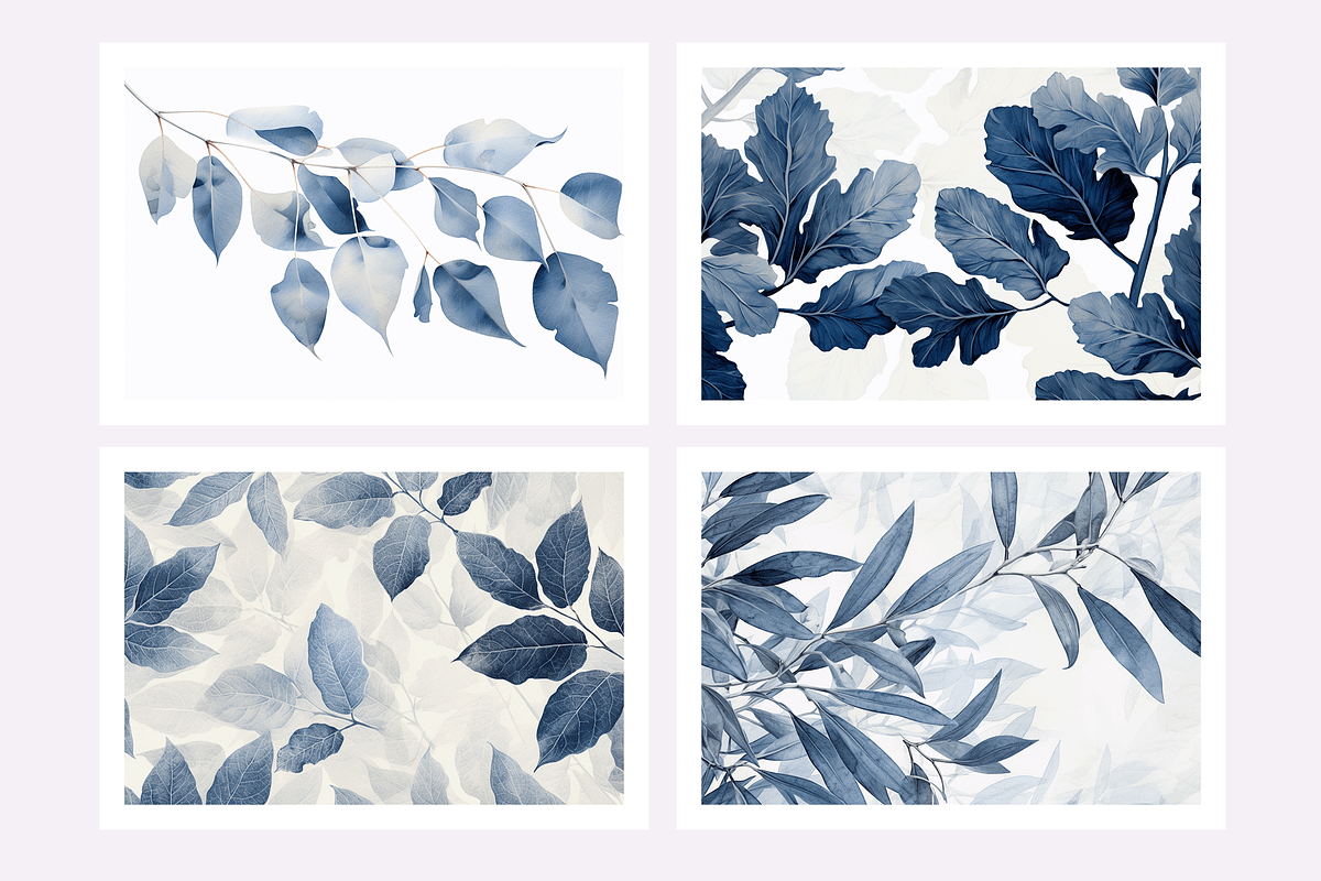Cyle Collection · Blue Tone Leaves, a Background Graphic by milatovar (Photo 6 of 32)