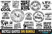 Bicycle Quotes SVG PNG Design Bundle, an Object Graphic by FiveStarCrafting (Thumbnail 1 of 6)