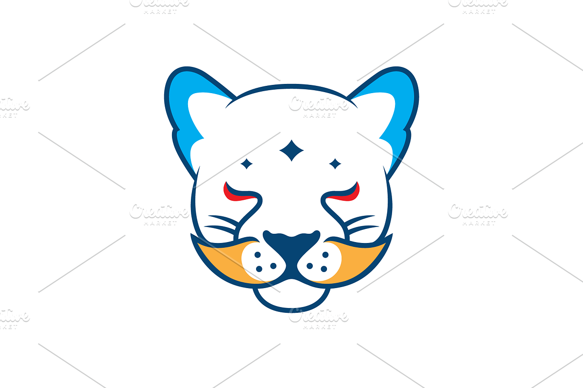 leopard head animal predator line lo, a Branding & Logo Template by devastd