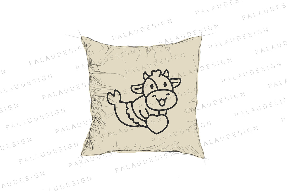 Cute Kawaii Cow Mermaid Character, an Animal Illustration by Palau (Photo 5 of 12)