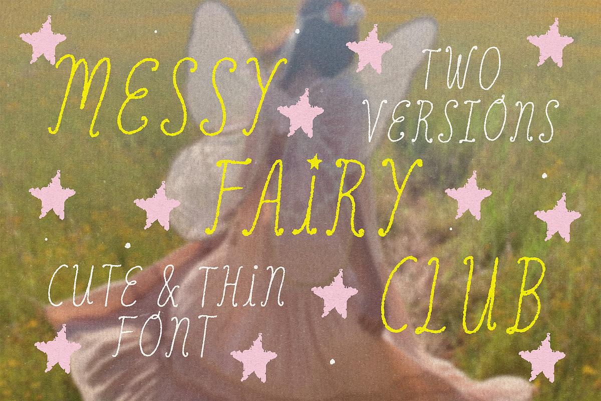 MESSY FAIRY CLUB | WHIMSY CURLY FONT, a Handwritten Font by Maria Feliz Fonts (Photo 1 of 9)