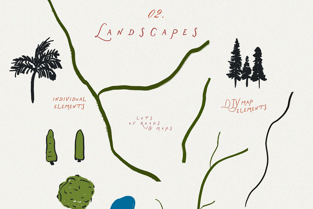 Handmade Quirky Wedding Map Creator, an Object Graphic by Laras Wonderland (Photo 8 of 14)