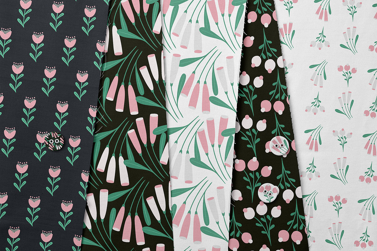 Vintage Flower Pattern Collection, a Pattern Graphic by Asya Melkonyan Patterns (Photo 11 of 15)