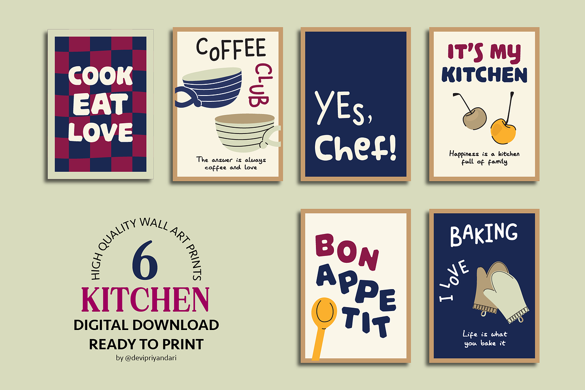 Kitchen Poster Wall Art Design Print, an Object Graphic by digitalsbydepi (Photo 2 of 8)