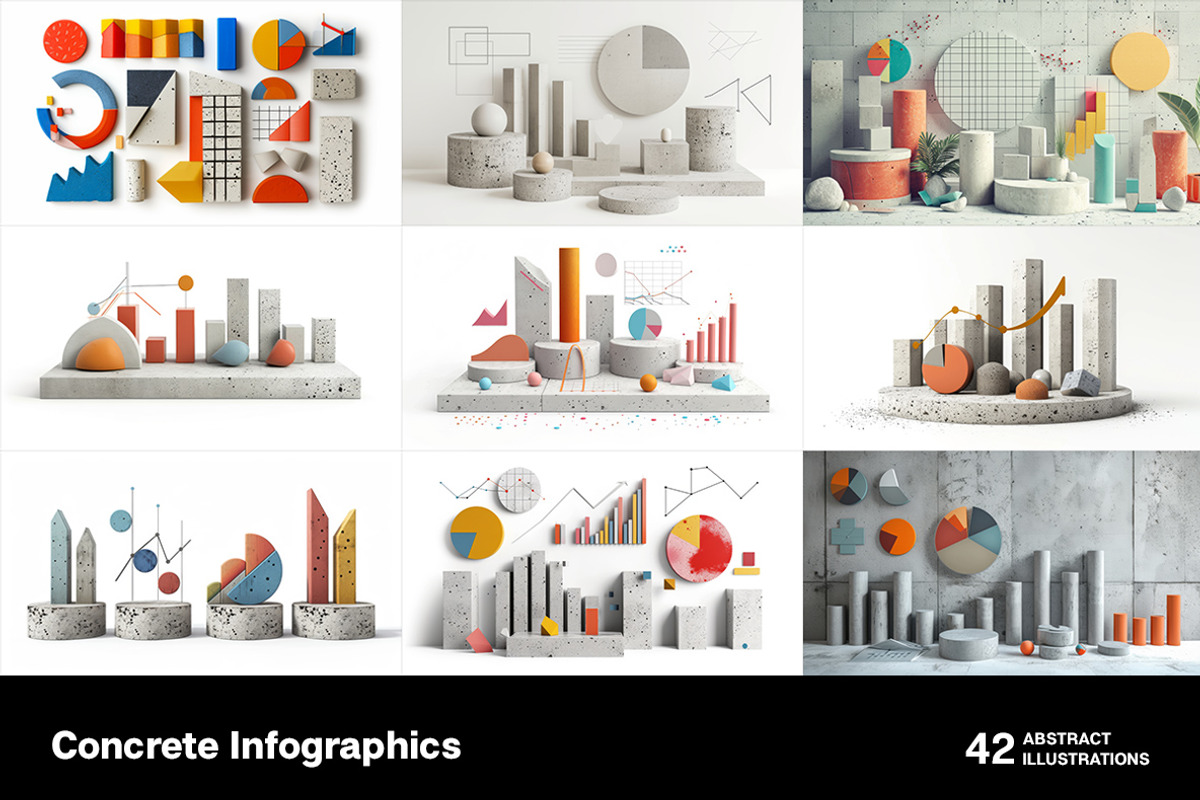 Concrete infographics, a Finance Illustration by Handmadefont (Photo 6 of 11)