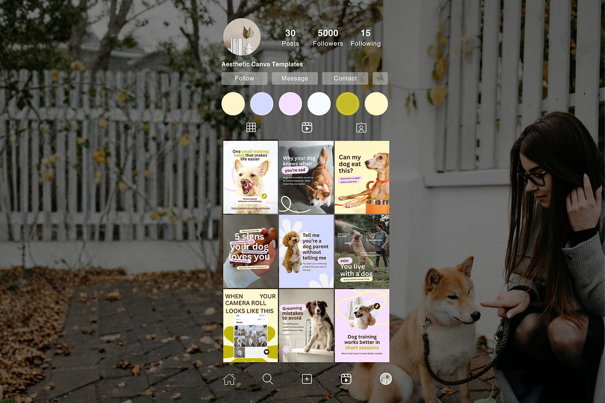 Dog Instagram Canva Templates, a Social Media Template by CanvaTemplateClubCo (Photo 3 of 9)