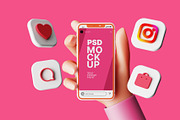 Smartphone Mockup - 3D Hand Cartoon, an iPhone Mockup by Runend (Thumbnail 2 of 6)