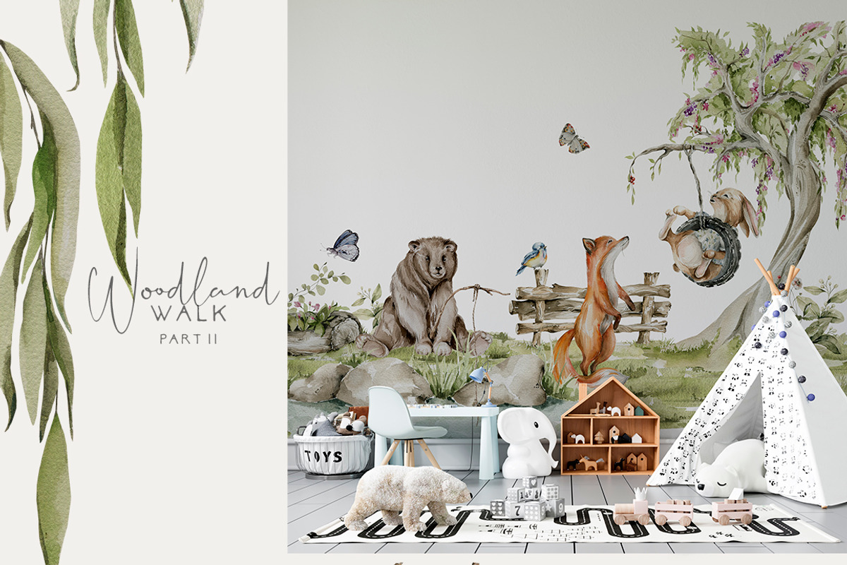 Woodland baby animals 2 Field flower, an Animal Illustration by 60secondsArt (Photo 15 of 16)