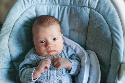 Cute European baby in knitted suit, a Person Photo by Natalia Lebedinskaia