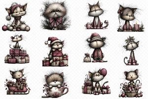 Whimsical christmas cat, an Illustration by cherrydesign