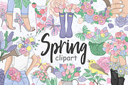 Spring Clipart, a Seasonal Illustration by GlamArtZhanna (Thumbnail 1 of 5)