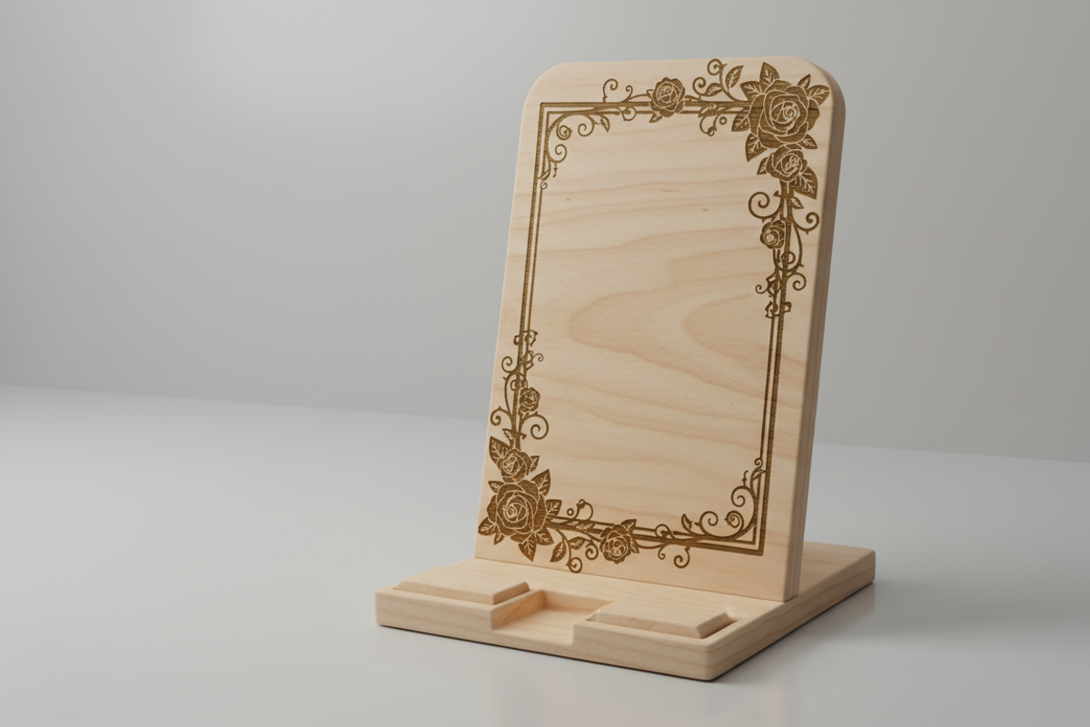 Floral Mobile Phone Holder Laser Cut, an Object Graphic by Amazin_art (Photo 5 of 5)