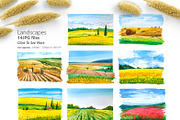 Watercolor Landscapes. Part 2, a Background Graphic by Mona Monash (Thumbnail 2 of 5)