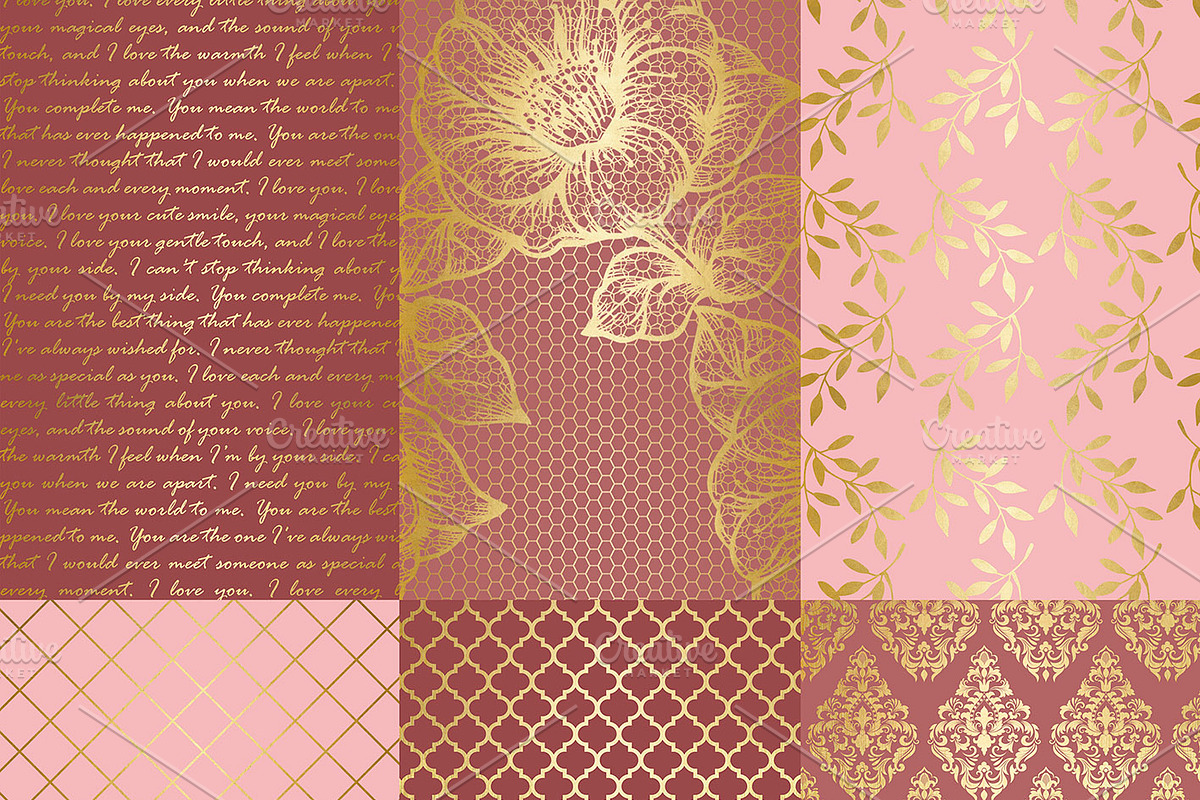 Blush & Gold Wedding Papers, a Texture Graphic by Chus Moreno Studio (Photo 2 of 5)
